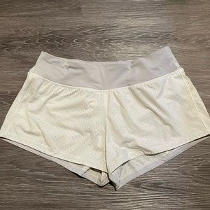 White Perforated Lululemon Shorts